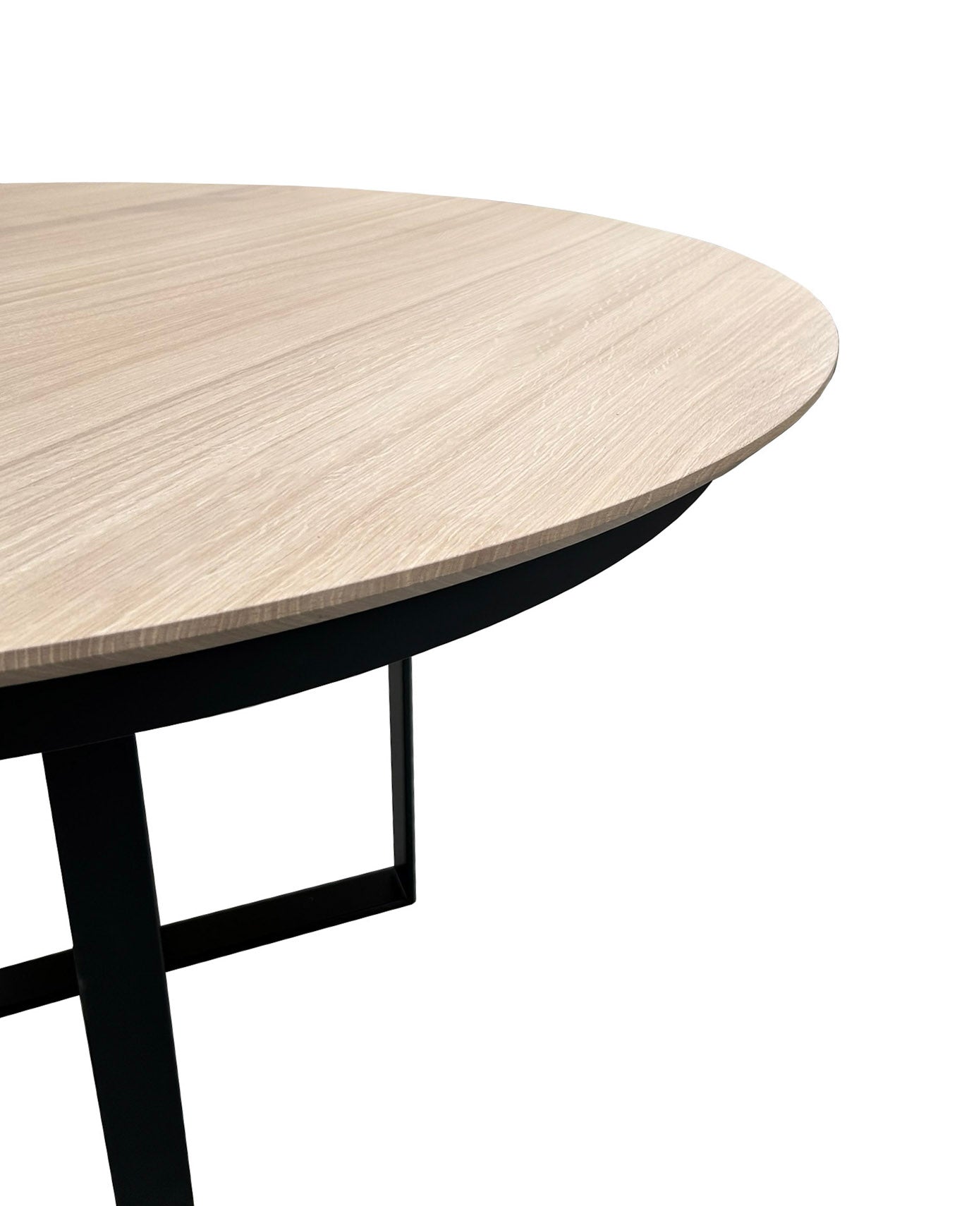 Oval table in natural walnut and metal - 220L x 115D