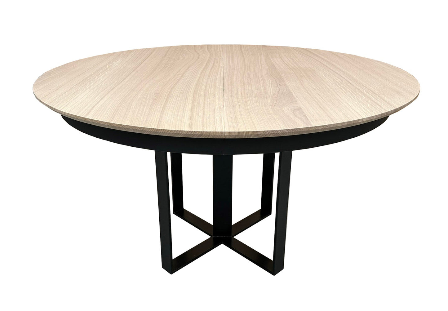 Oval table in natural walnut and metal - 220L x 115D