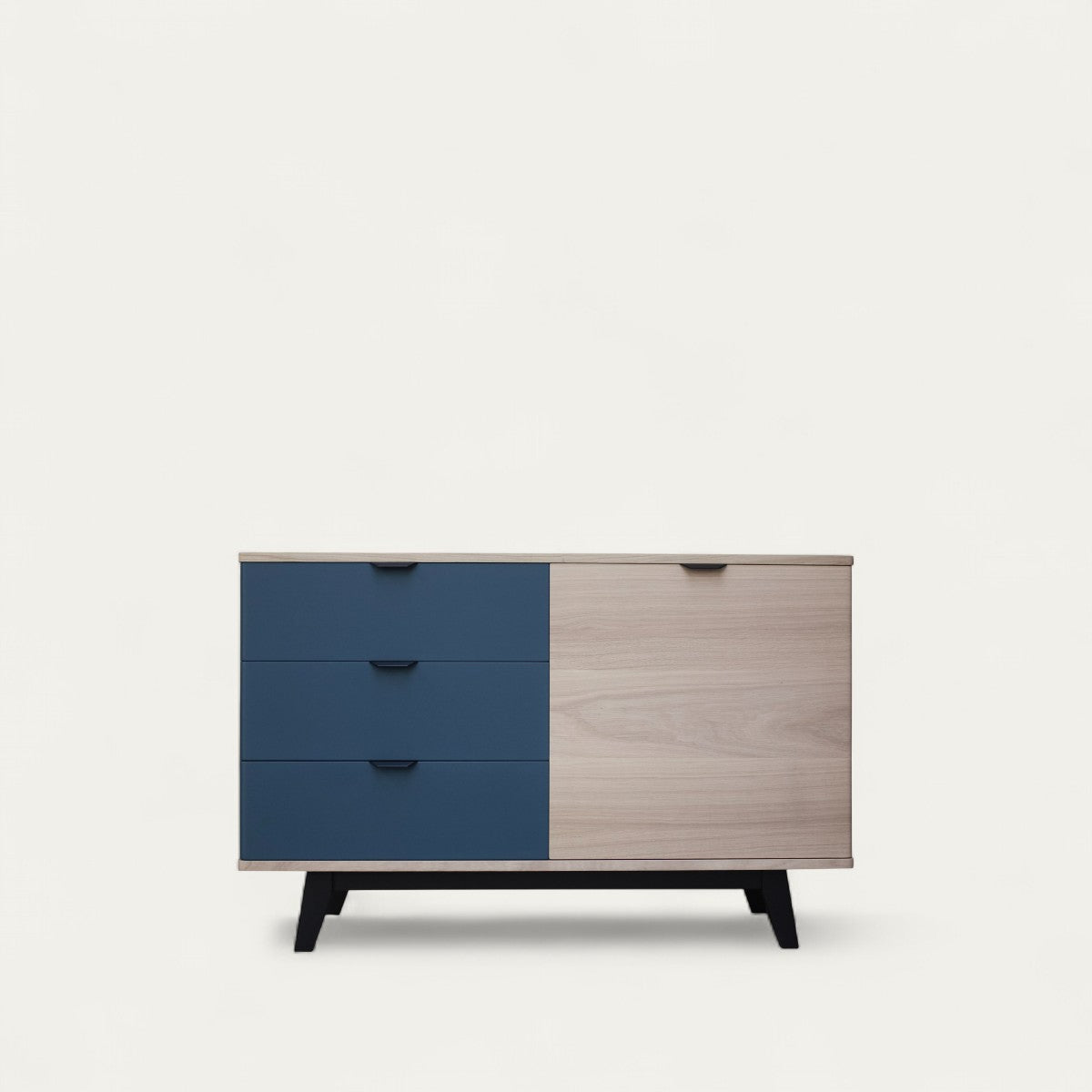 Buffet chêne massif et laqué 3 tiroirs 1 porte