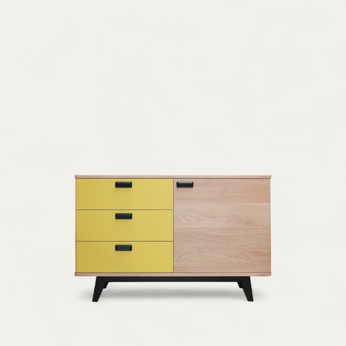 Buffet chêne massif et laqué 3 tiroirs 1 porte