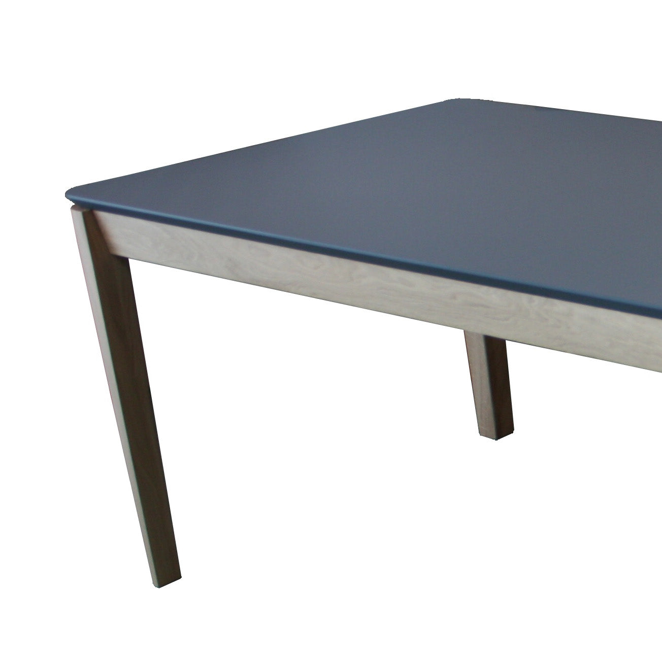 Rectangular solid oak and black fenix dining table, 1 extension, 12 seats