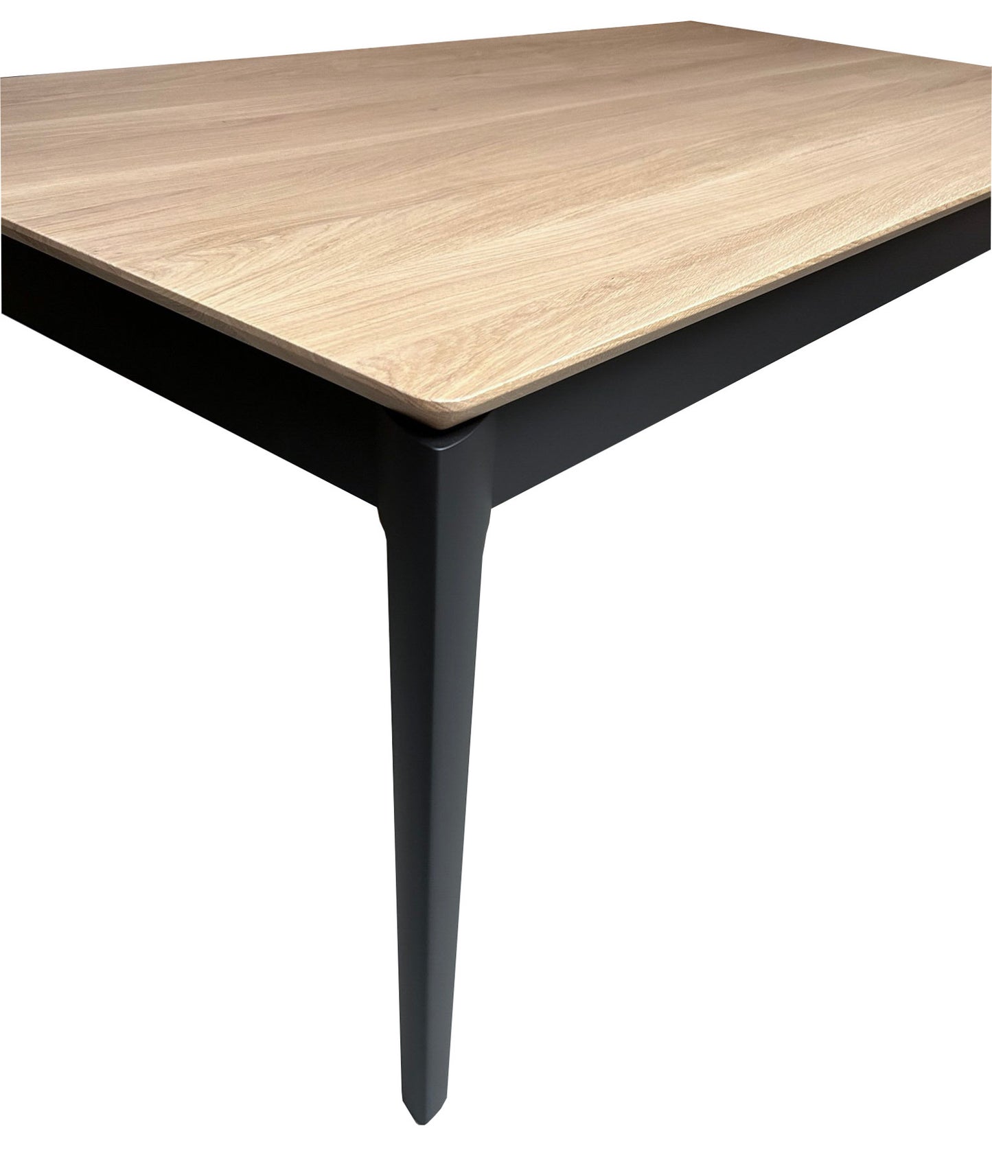 Rectangular solid oak and gray fenix dining table, 8 people - 180L x 100D