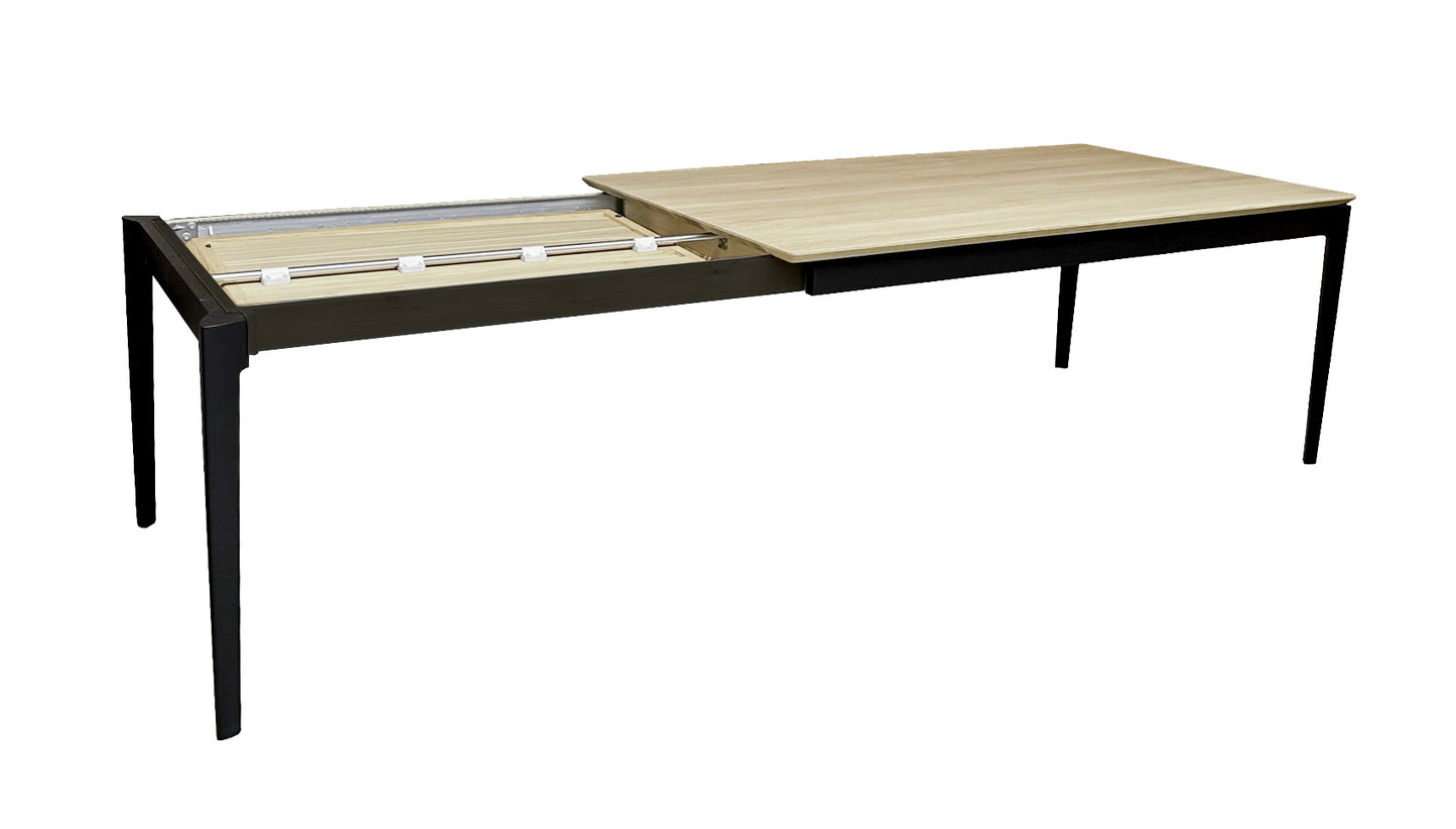 Rectangular solid oak and gray fenix dining table, 8 people - 180L x 100D