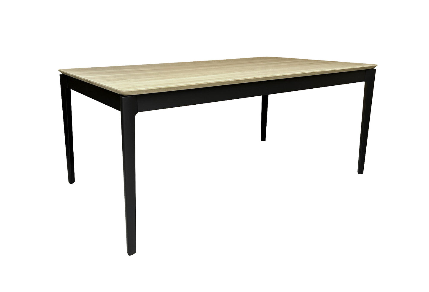 Rectangular solid oak and gray fenix dining table, 8 people - 180L x 100D