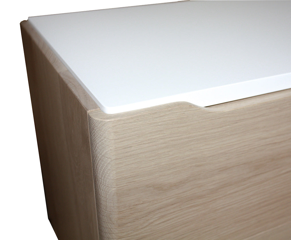 Commode chêne massif et laqué 6 tiroirs