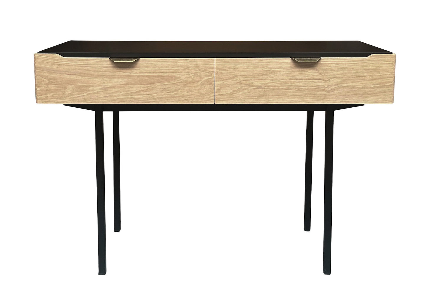 Console chêne massif et laqué 2 tiroirs
