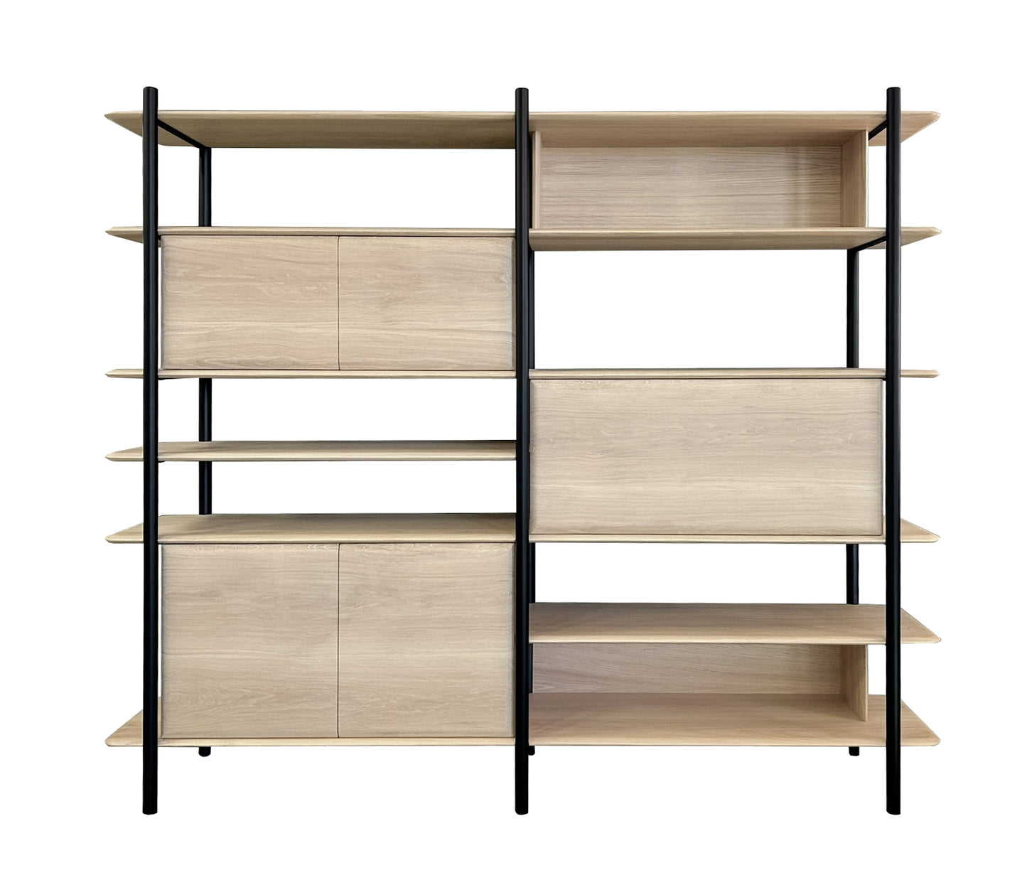 Bibliothèque étagère chêne massif et métal