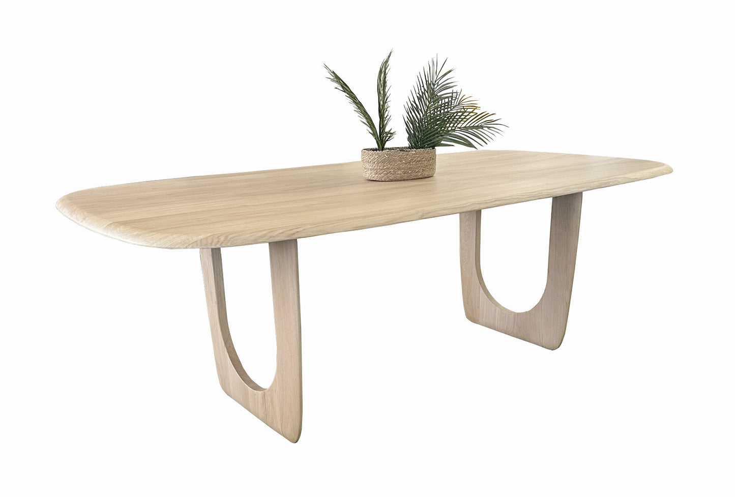 Table ovale Chêne massif pied en U