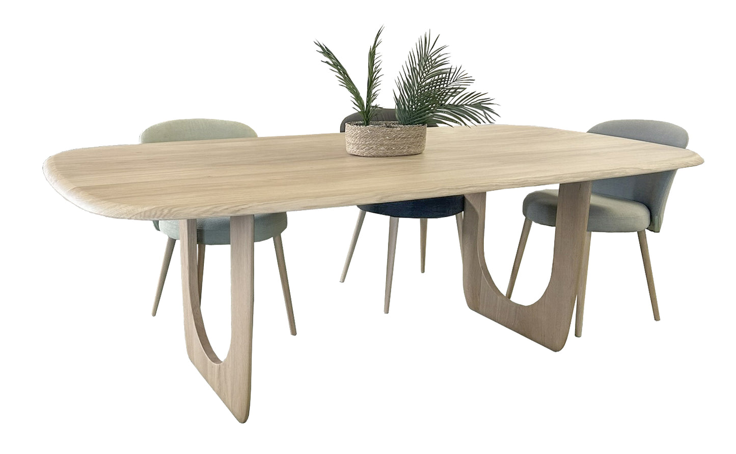 Table ovale Chêne massif pied en U
