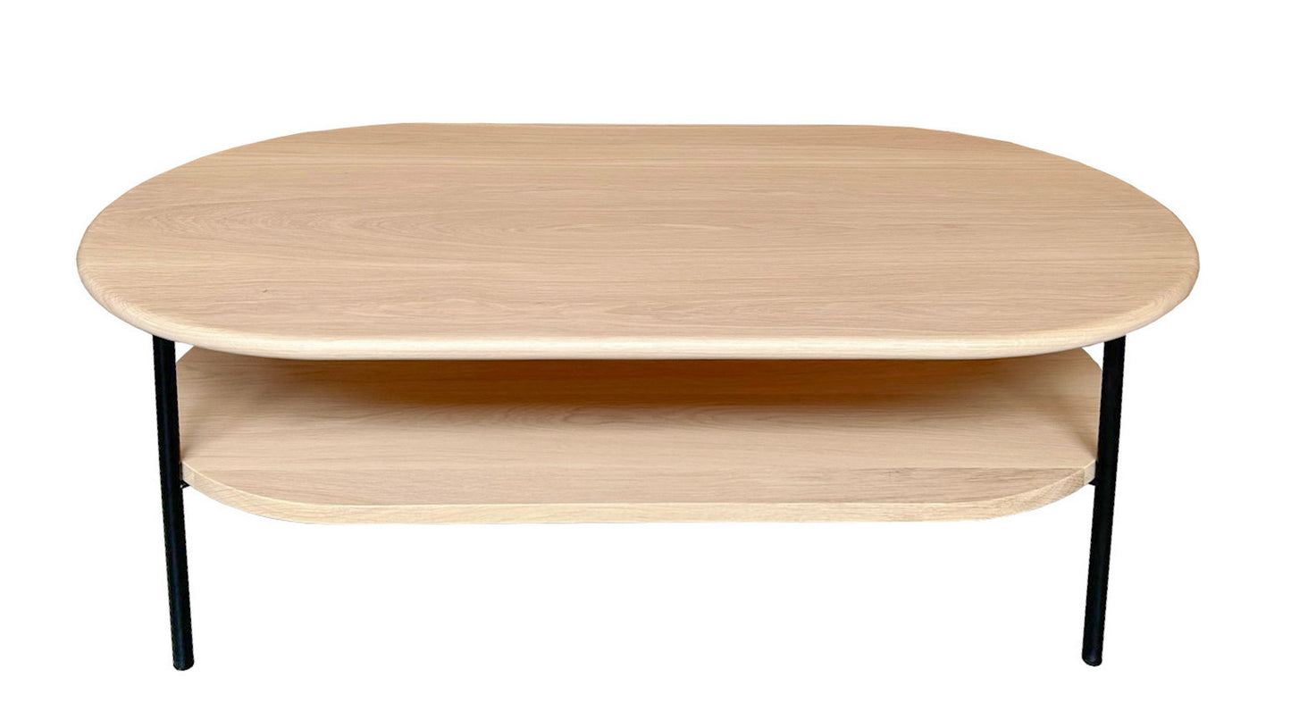 Table basse chêne blanchi et métal