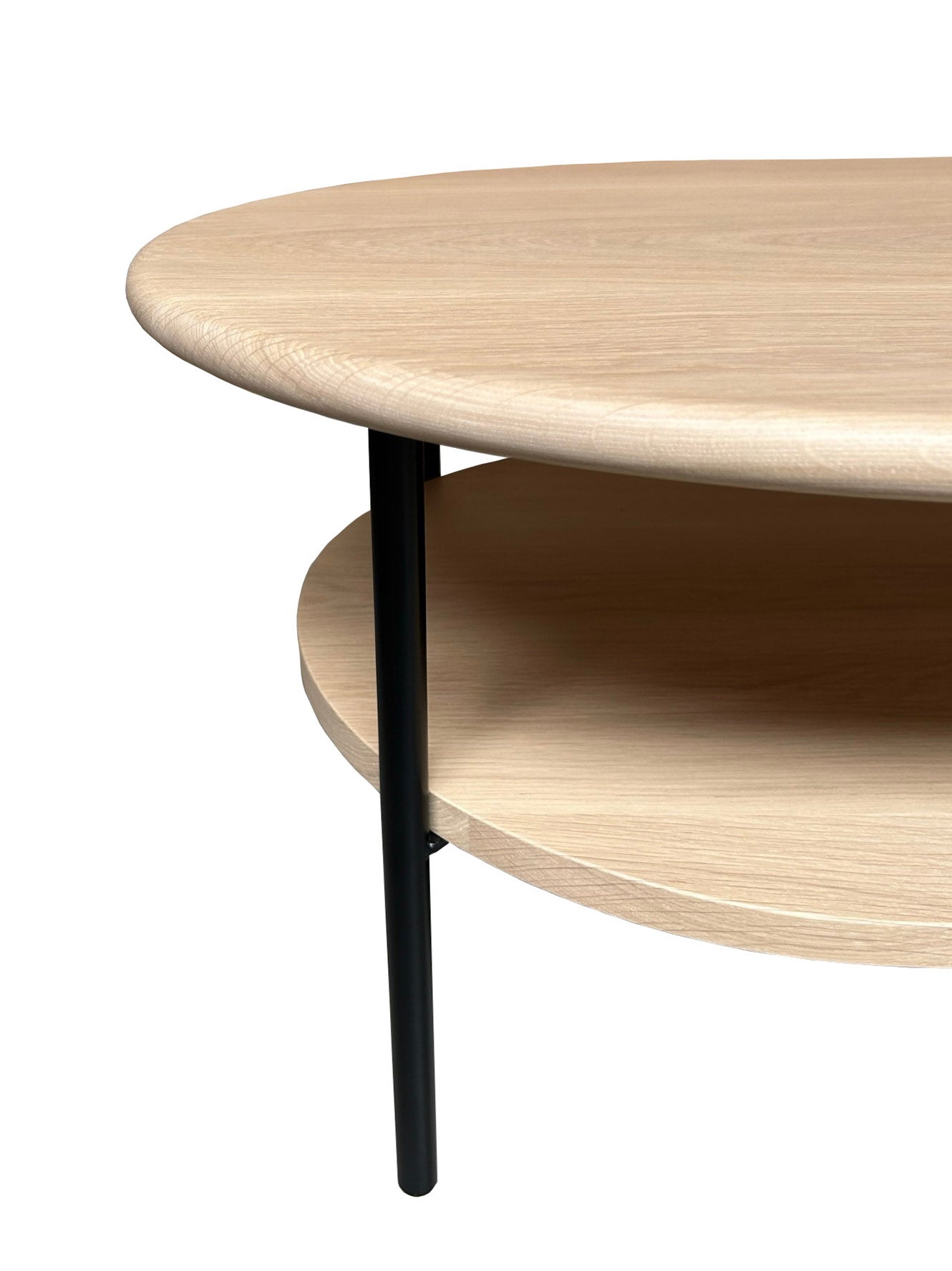 Table basse chêne blanchi et métal