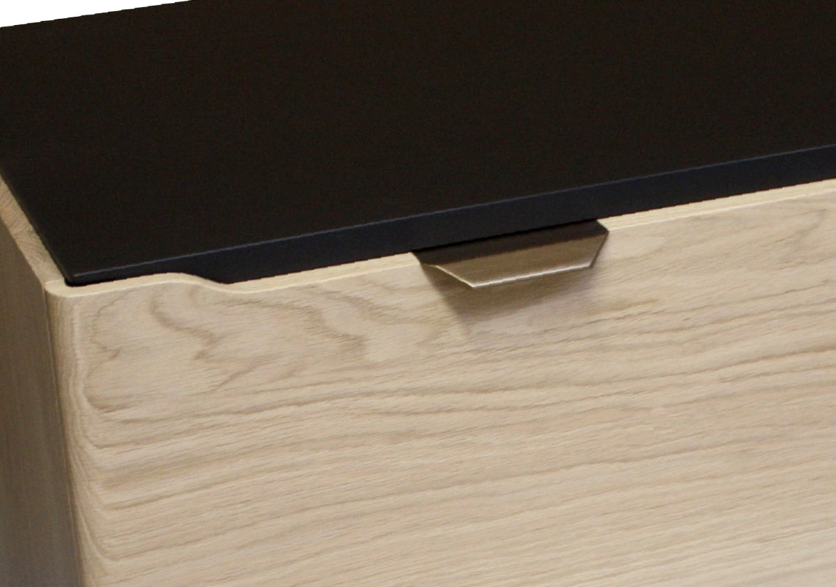 Buffet Chêne massif et laqué 1 porte 3 tiroirs