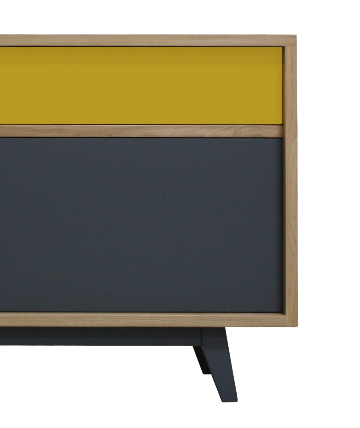 Buffet chêne massif et laqué 3 coulissants