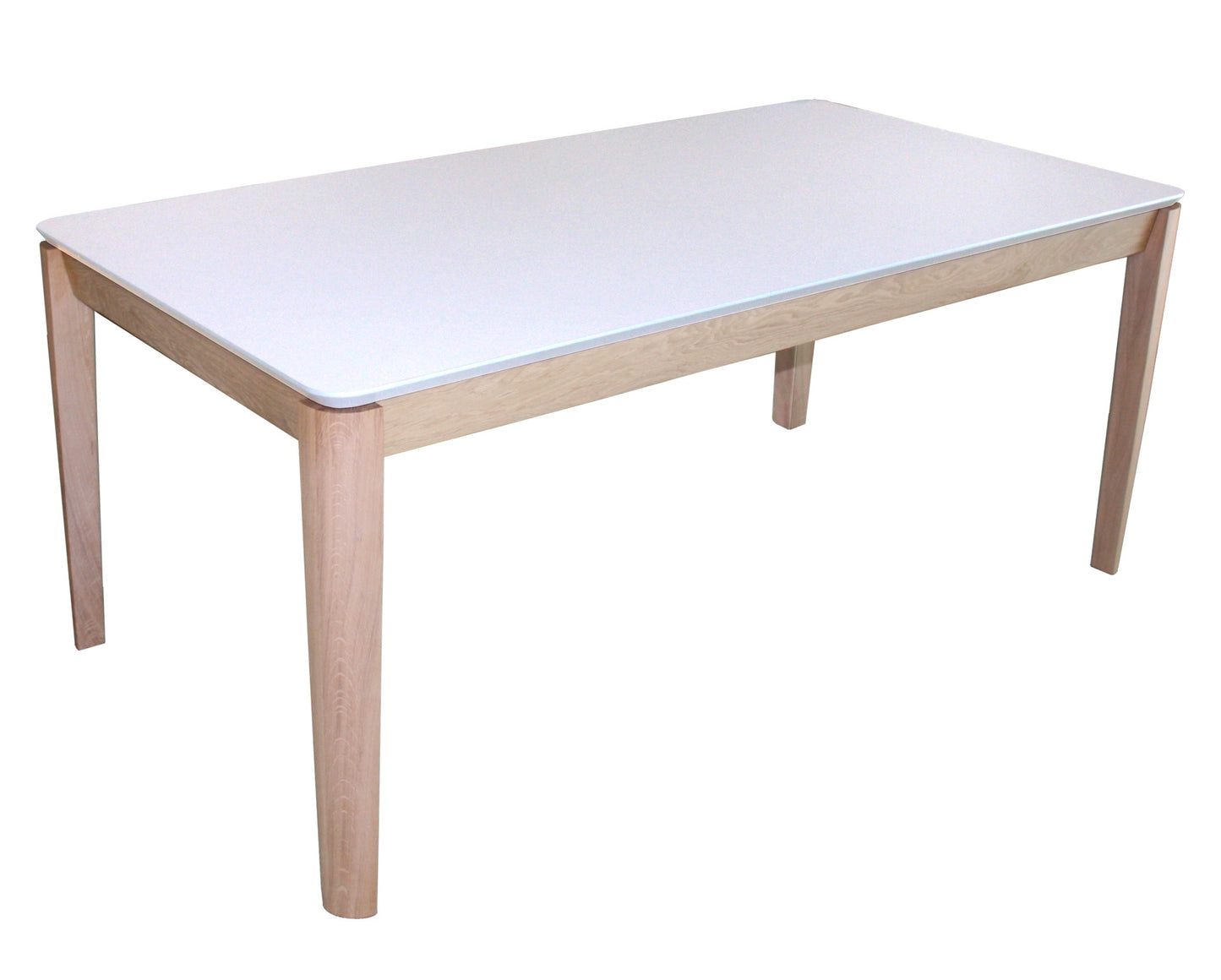 Rectangular solid oak and black fenix dining table, 1 extension, 12 seats