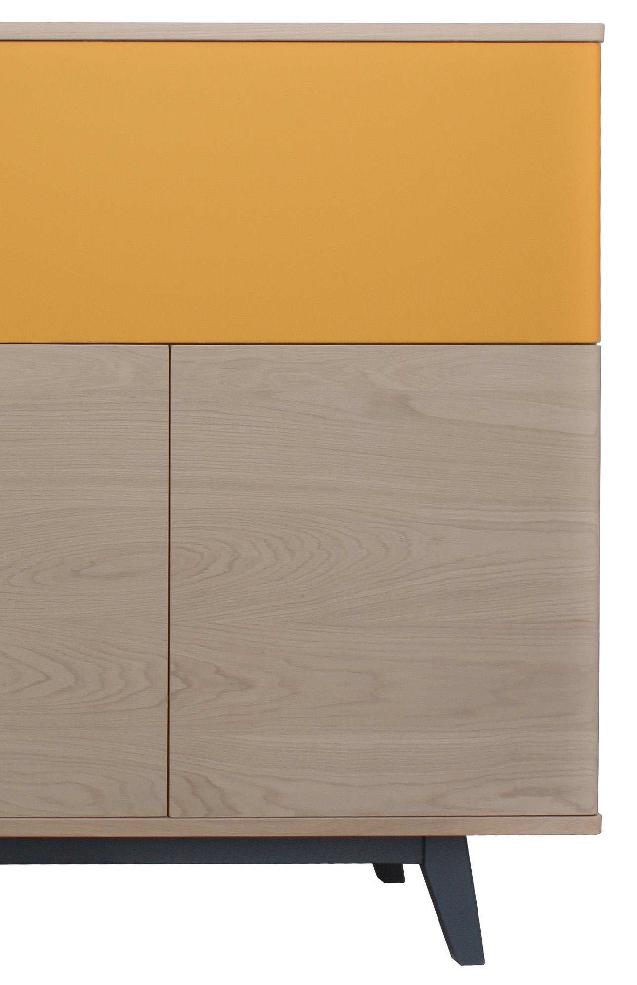Solid bleached and lacquered oak dresser, 3 doors, 1 flap - 165L x 46D