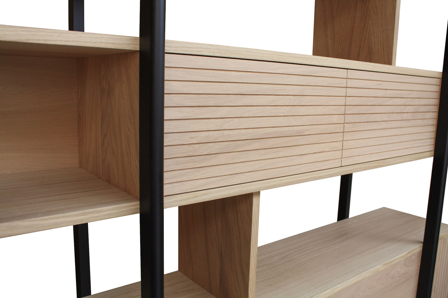 Buffet étagère bois massif 4 portes et 2 abattants