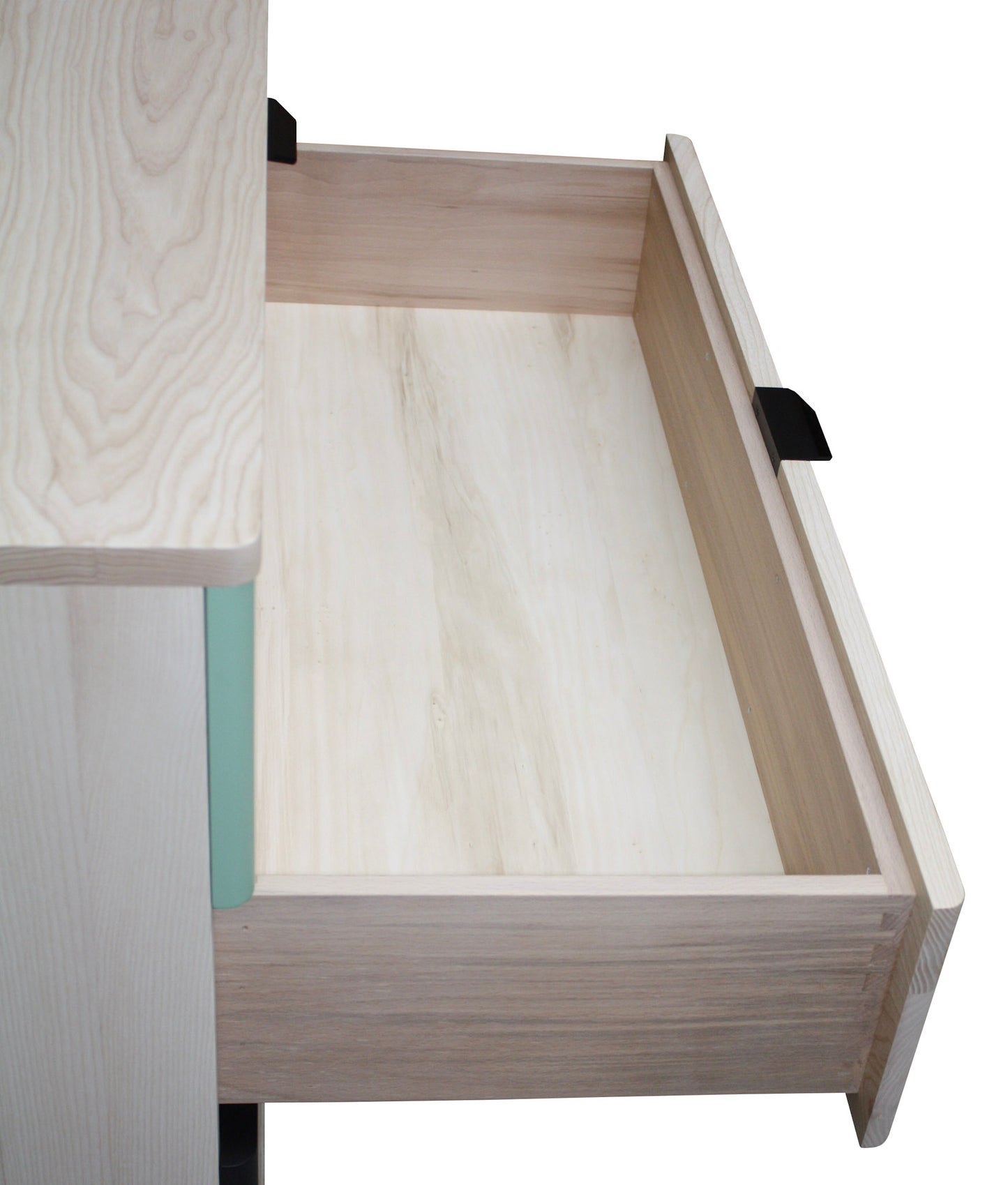 Commode frêne massif et laqué 3 tiroirs