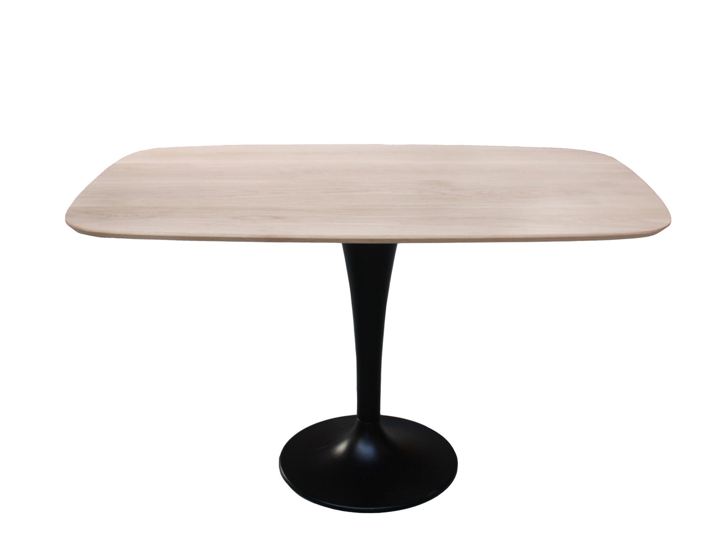 Solid bleached oak oval table on tulip leg - 130L x 80D