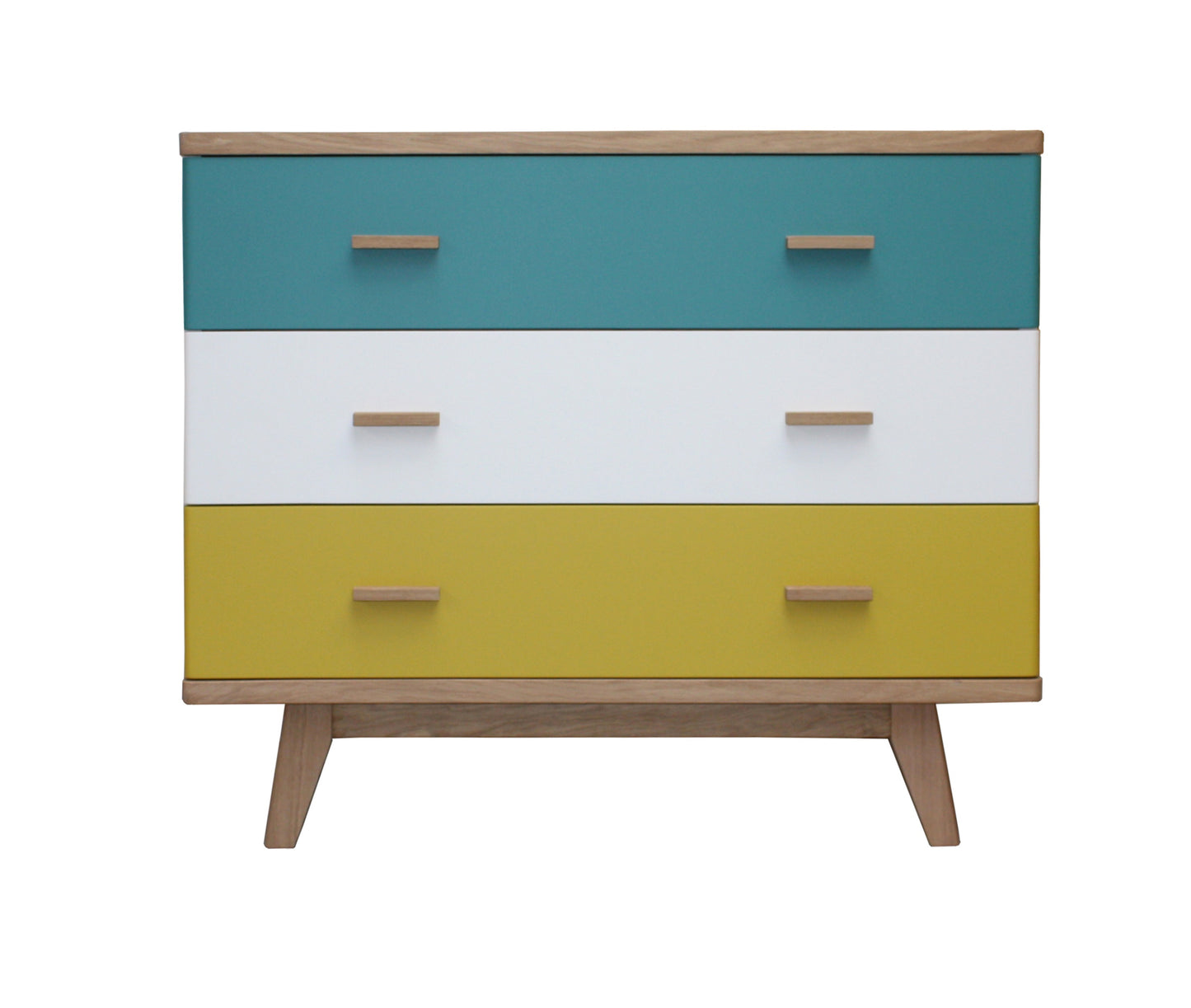 Commode chêne massif et laqué 3 tiroirs
