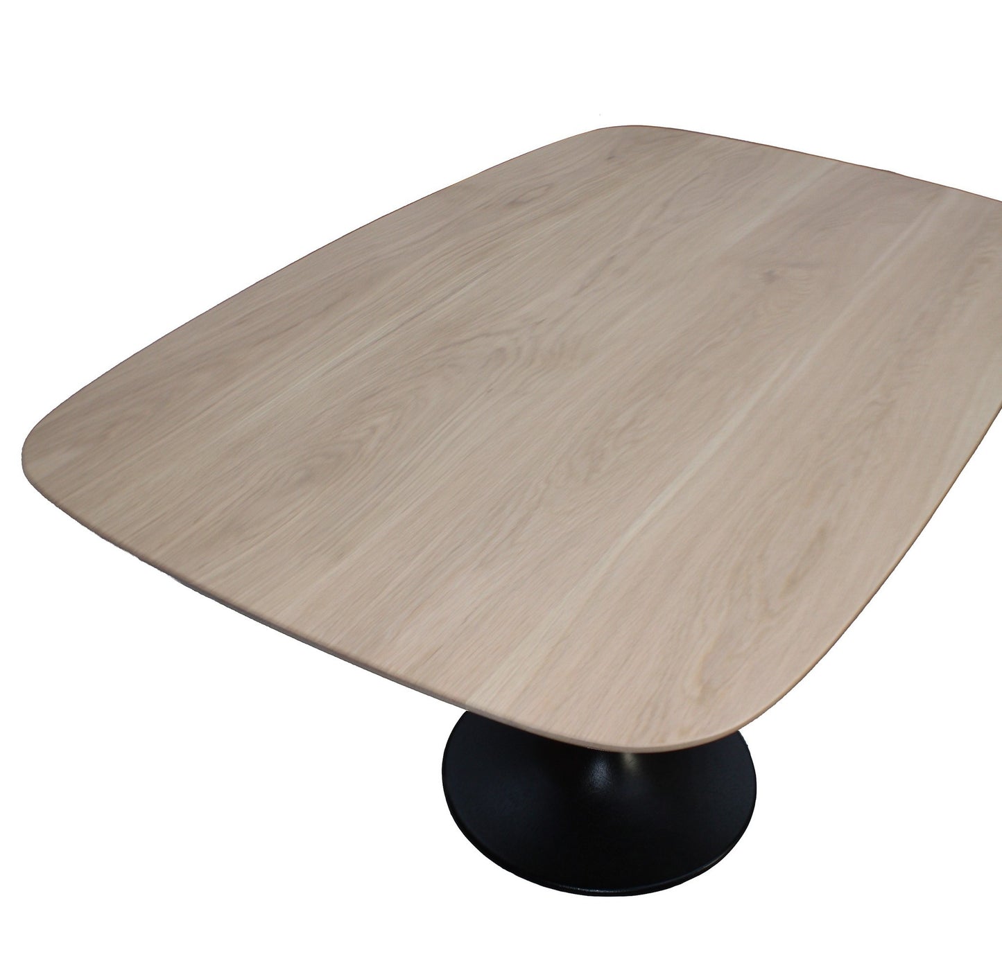 Solid bleached oak oval table on tulip leg - 130L x 80D