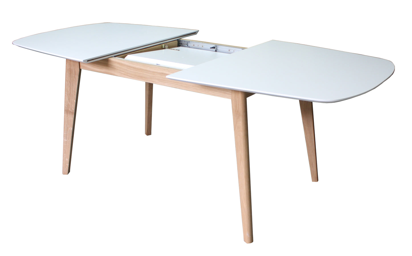 Solid and lacquered oval dining table - 160/210L x 100D