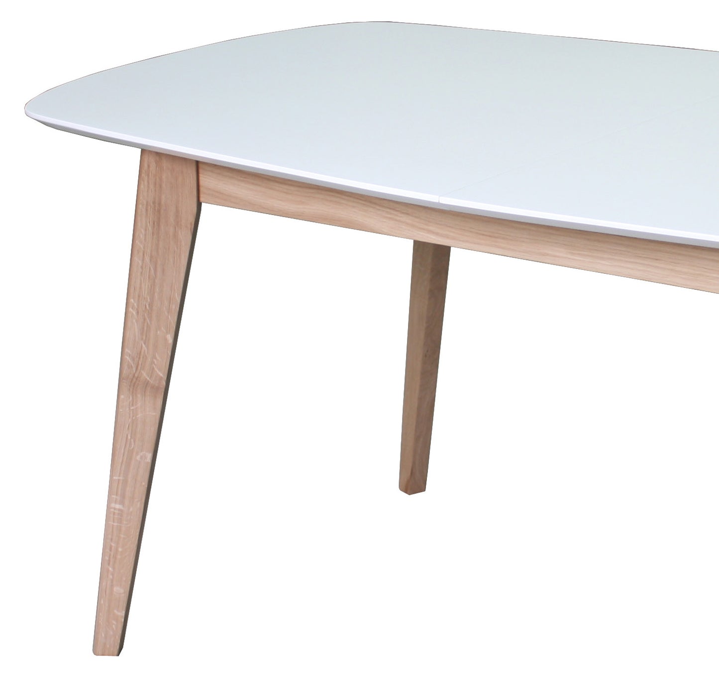 Solid and lacquered oval dining table - 160/210L x 100D
