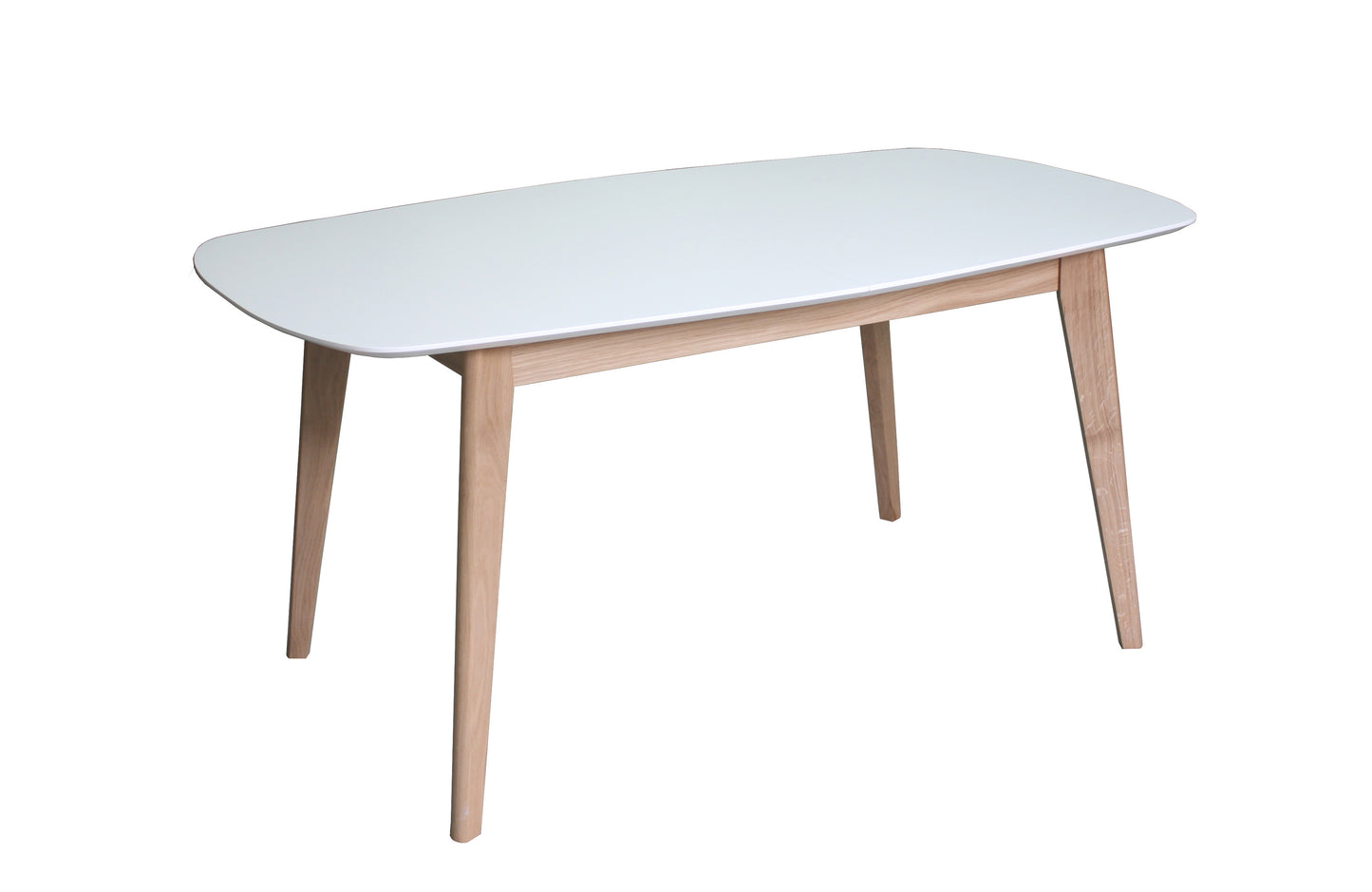 Solid and lacquered oval dining table - 160/210L x 100D