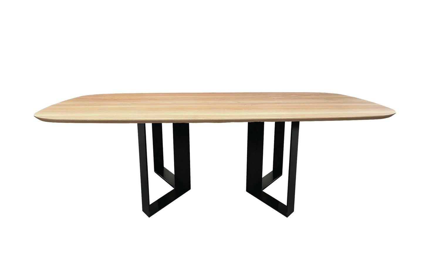 Oval table in natural walnut and metal - 220L x 115D