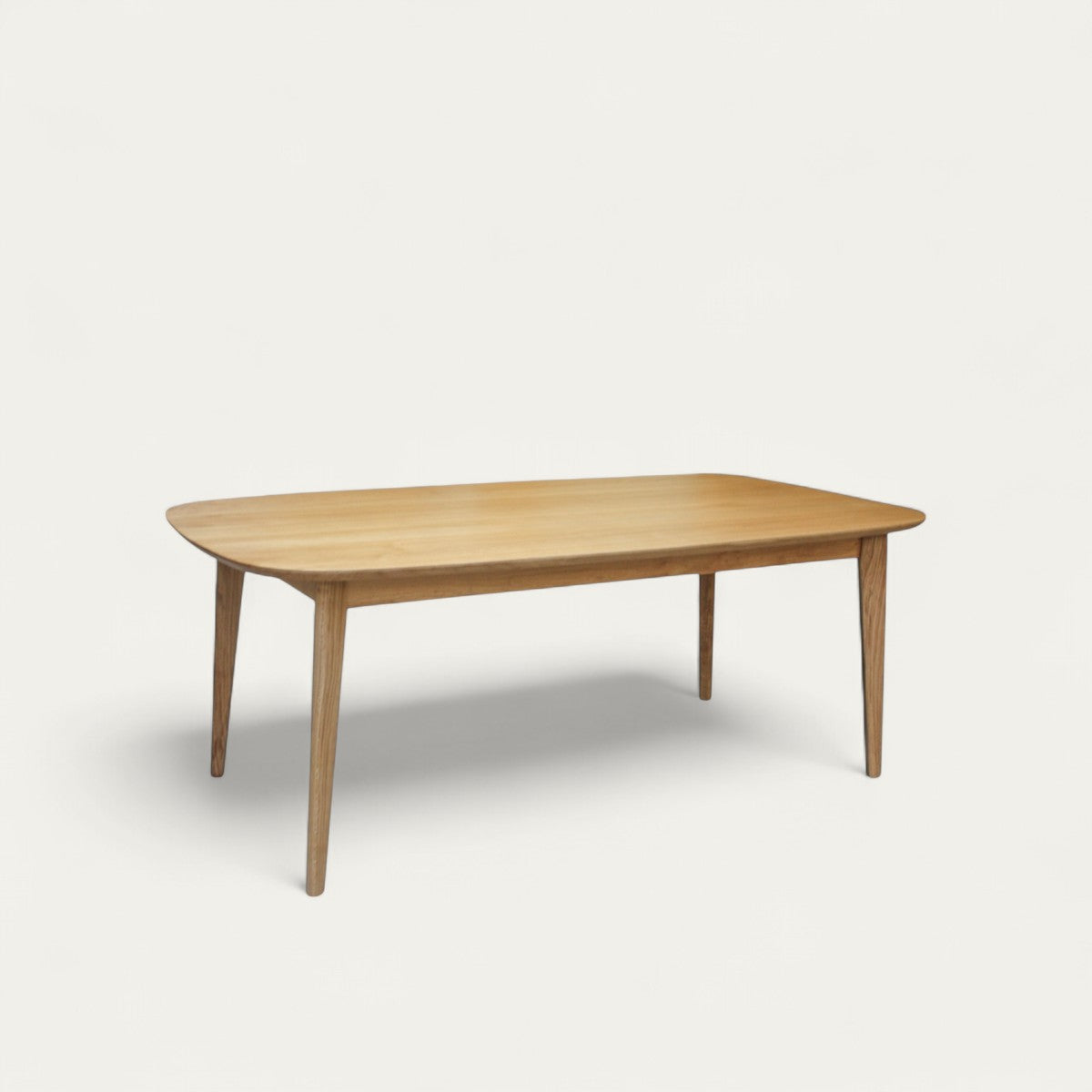 Solid and lacquered oval dining table - 200/280L x 100D