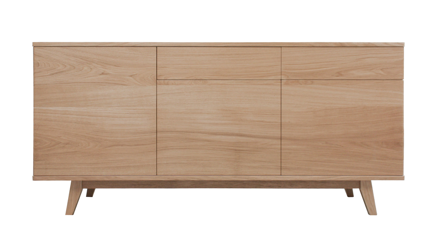 Buffet chêne naturel massif  2 tiroirs 3 portes - 180L x 48P