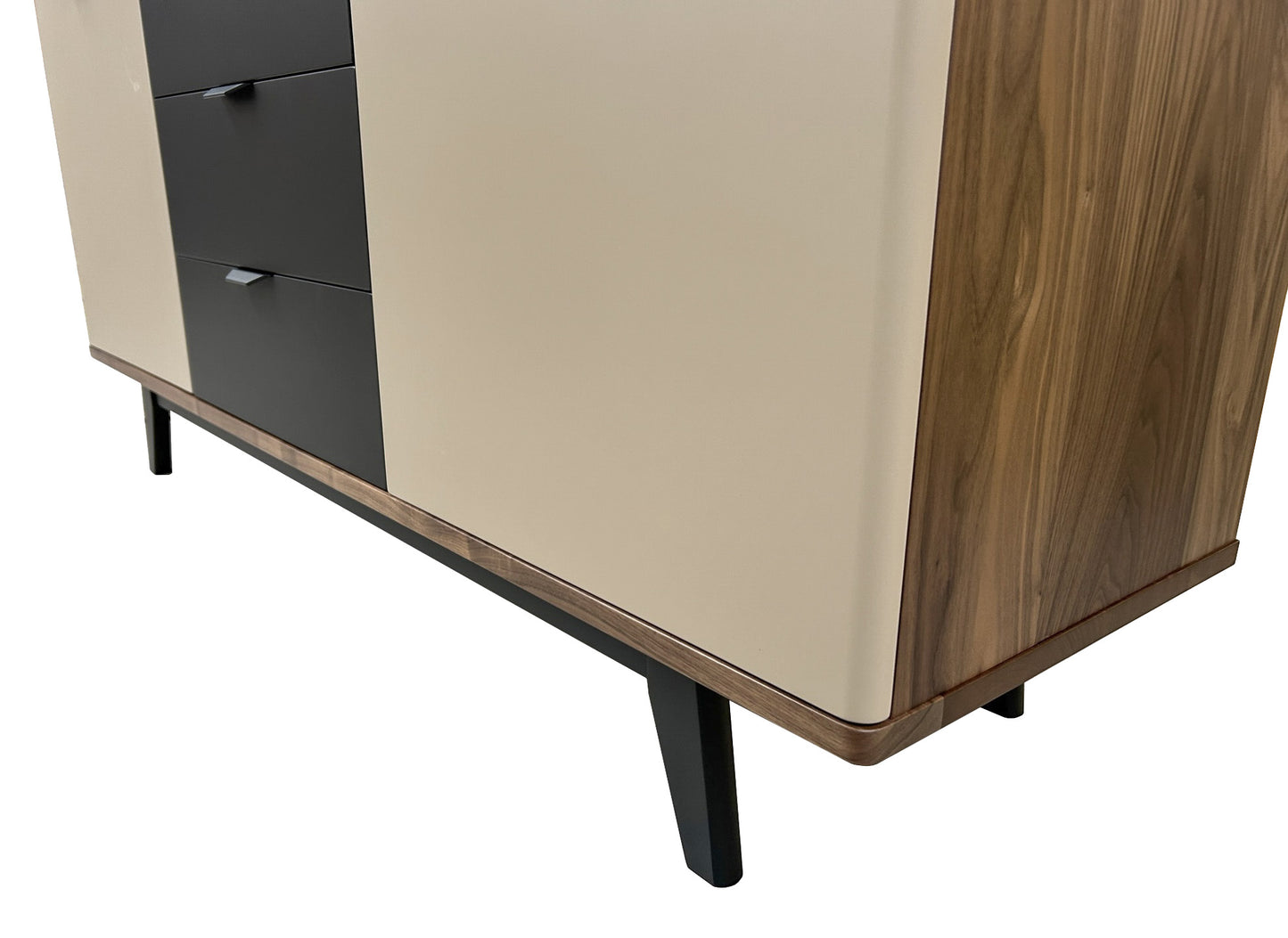 Solid bleached and lacquered oak dresser, 3 doors, 1 flap - 165L x 46D