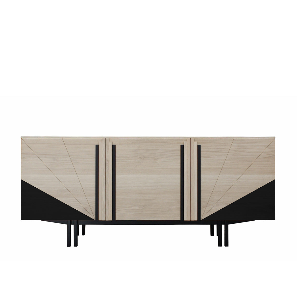 Buffet Chêne massif et métal 3 portes