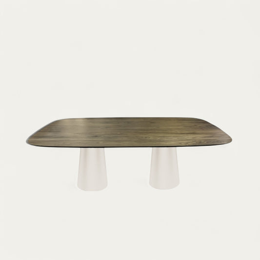 Table ovale bois massif et métal