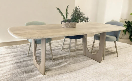 Table ovale Chêne massif pied en U