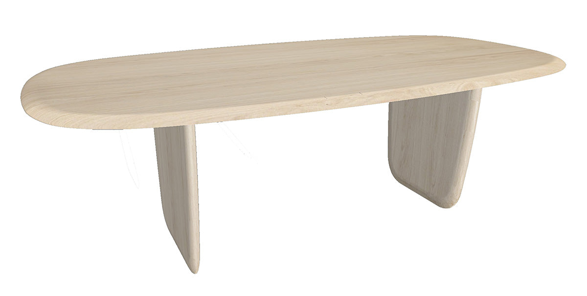 Oval table in natural walnut and metal - 220L x 115D
