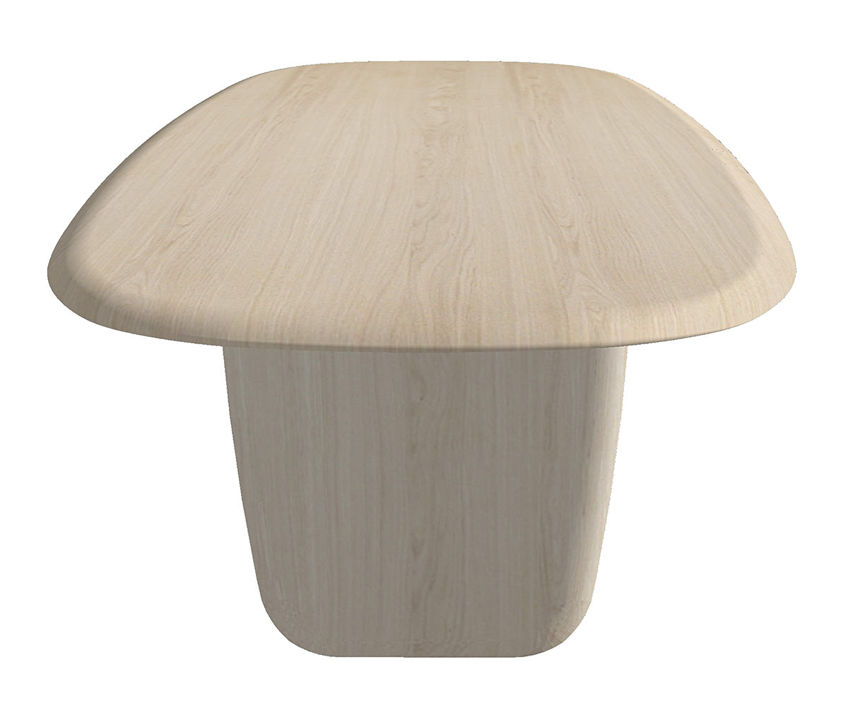 Oval table in natural walnut and metal - 220L x 115D