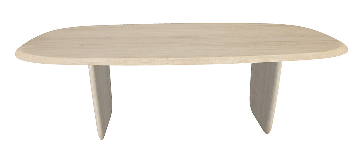 Oval table in natural walnut and metal - 220L x 115D