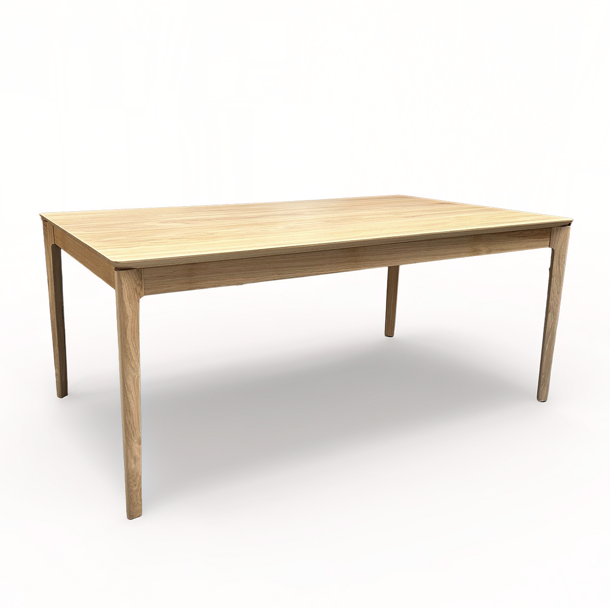 Rectangular solid oak and gray fenix dining table, 8 people - 180L x 100D